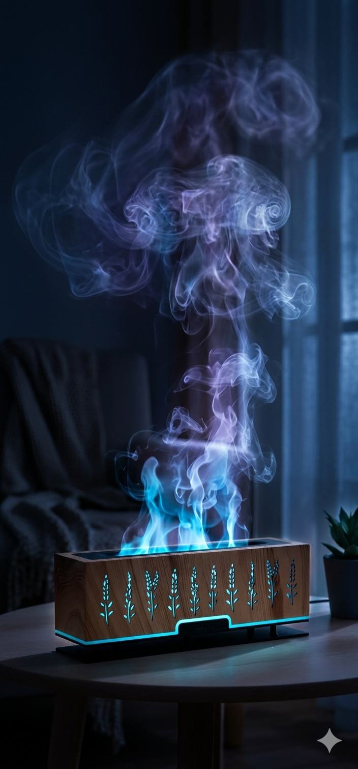 Humidificador Flame efecto llama azul