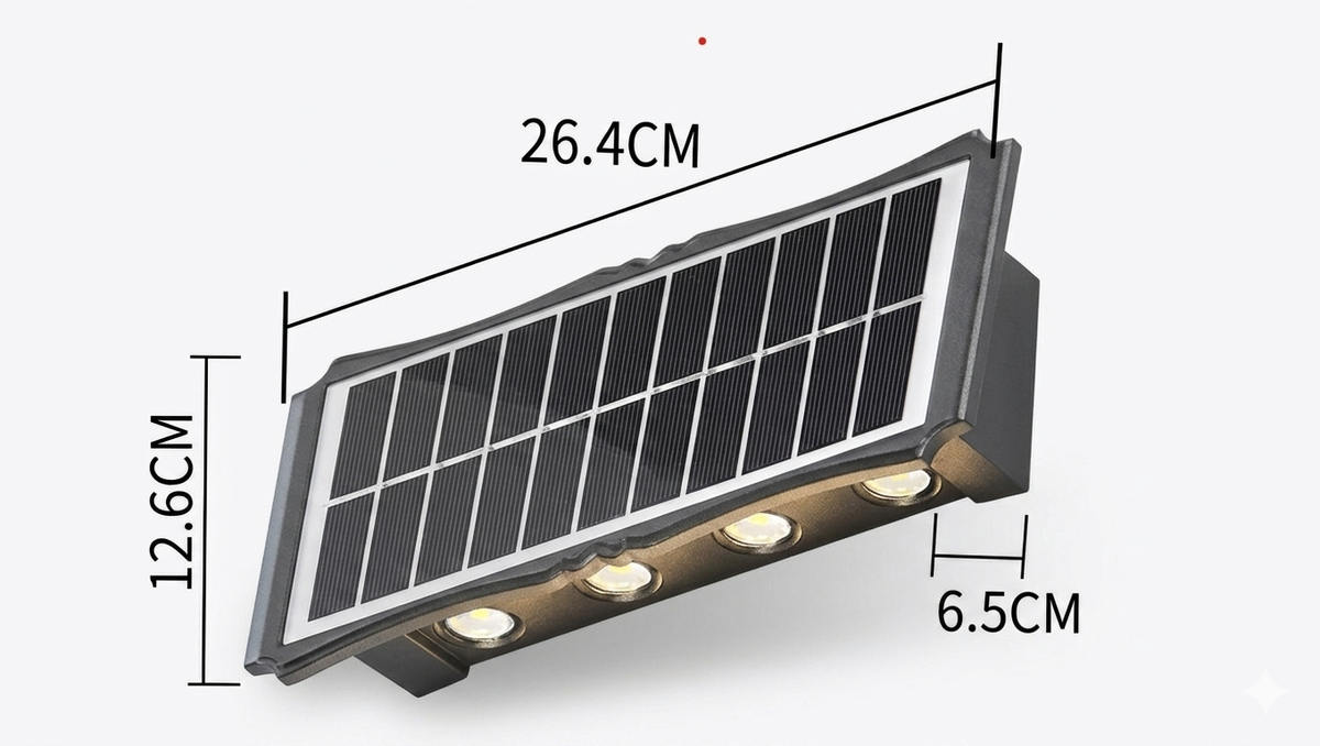 Foco Solar 8 LED Aplique Exterior Patio