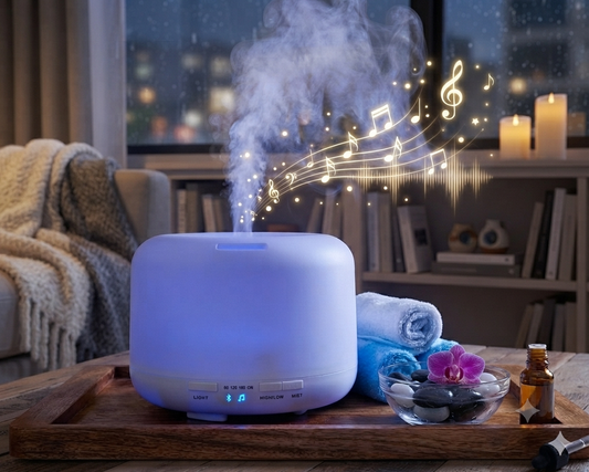 Humidificador Bluetooth Blanco 500ml luz LED