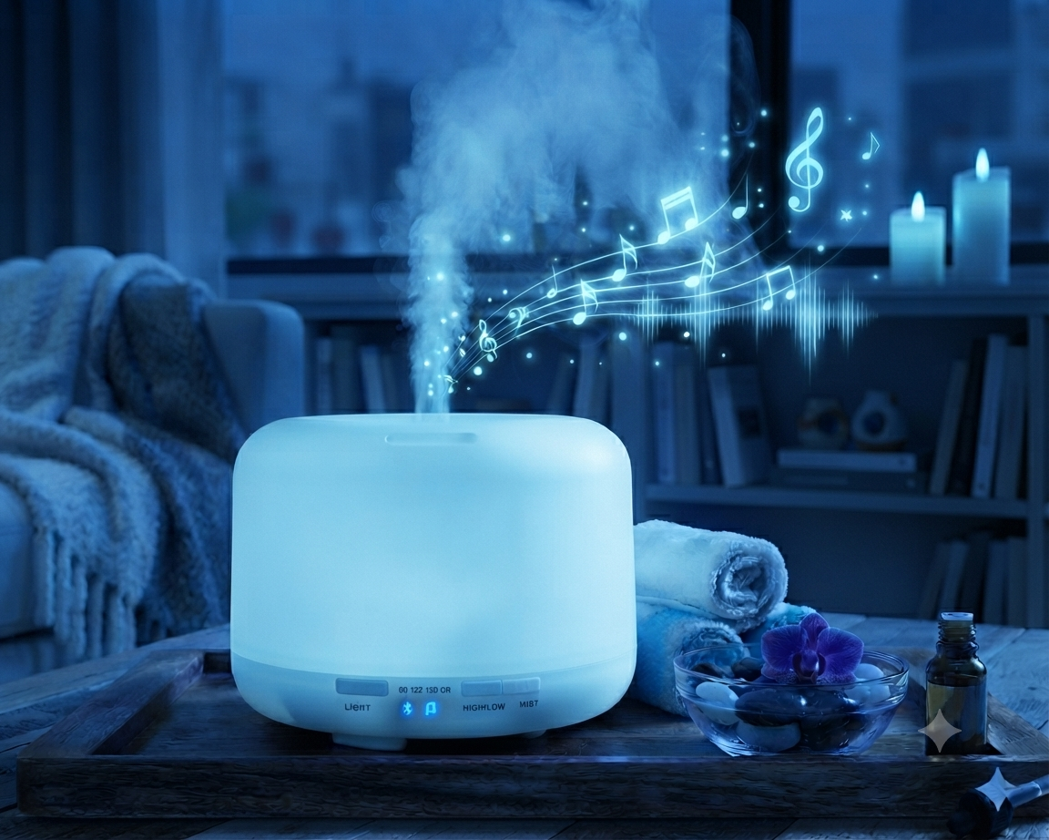 Humidificador Bluetooth Blanco 500ml noche